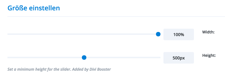 Divi Theme: Slider Höhe mit dem Divi Booster einstellen