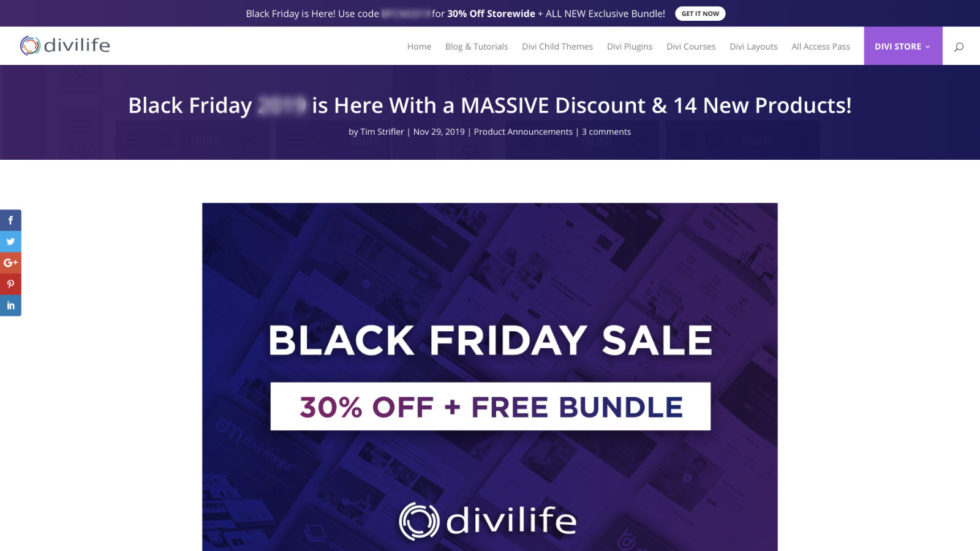 Divi Theme Angebote für Black Friday & Cyber Monday 2024